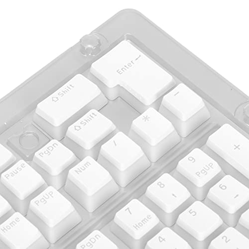 Pudding Keycaps, 129 Tasti PBT Set di Tasti a Due Colori con Strato Traslucido PBT a Due Colori per Stampaggio Ad Iniezione Tasti per Tastiera Fai da Te per Tastiere Meccaniche da Gioco(Bianco)