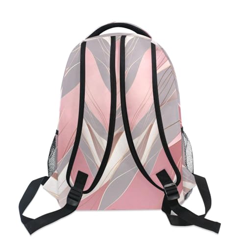 Sac à dos pour ordinateur portable or rose en texture robuste premium
