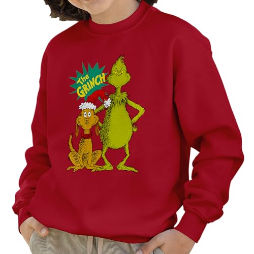 Isaac Morris Limited The Grinch and Max Kids and Adult Sized Crewneck Sweatshirt
