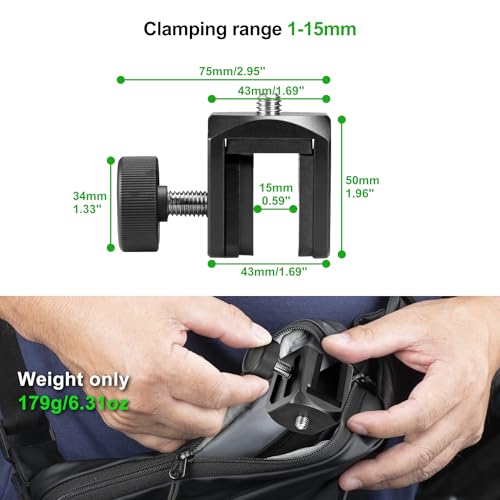FANAUE Telescope Clip for Spotting Scope Binoculars - Car Window Mount for Tripod Head Camera Phone Mount Adapter - Hunting Scouting, Vehicle Window Mount with 3/8" Screw, Load 5lb/2.26kg