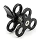 CS PRIORITY Triple Ball Clamp 3 Holes Underwater Arm Diving Bracket Butterfly Clip Clamp for Diving Underwater Photography Accessories (Black)