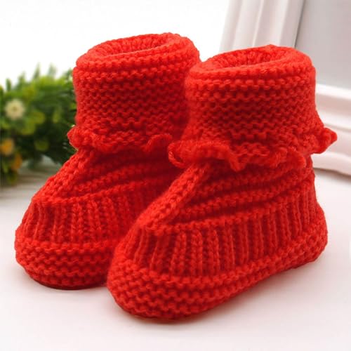 Baby Booties Newborn Infant Hand Knitting Crochet Boy and Girl Cozy Shoes Winter Warm Indoors Floor Shoes3