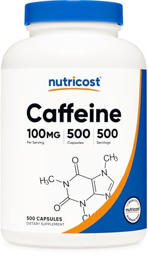 Nutricost Caffeine Pills 100mg, 500 Capsules