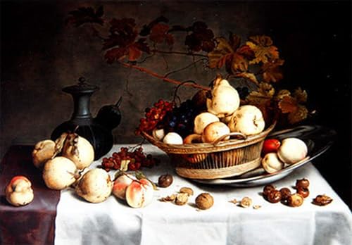 Toile nature morte de coings Balthasar Van Der Ast affiche décoration bureau 60x90cm fruits