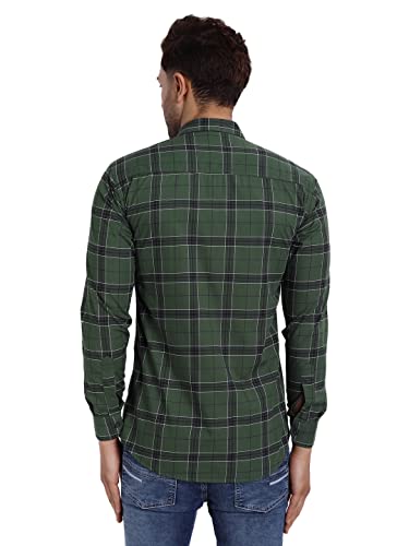 Image of Majestic Man Slim Fit Cotton Casual Check Shirt for Men
