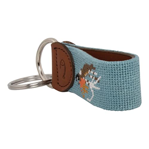 Image of Leather Hand-Stitched Needlepoint Key Fob or Key Chain
