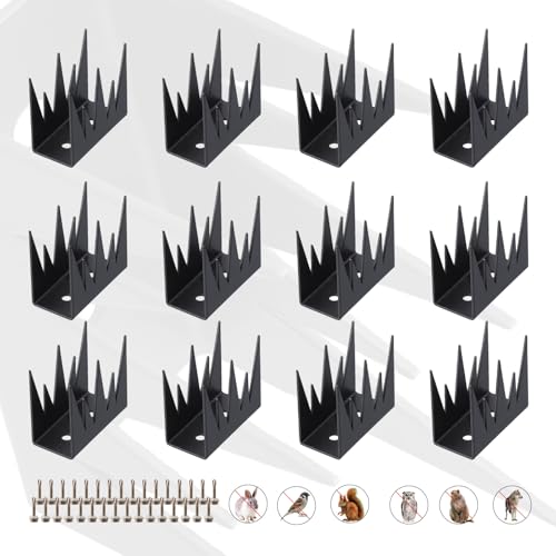 OYEFLY Anti-Climb Wall Spikes, 12 Pcs Metal Fence Spikes (Black)