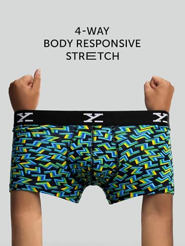 Image of XYXX Men's CloudSoft Modal Printed Trunks| Snug Fit, 4-Way Stretch & No-Marks Waistband Underwear for Man