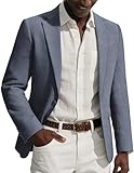 PJ PAUL JONES Sakko Herren Sportlich Leinen Anzugjacke Jackett mit Reverskragen XL Denimblau