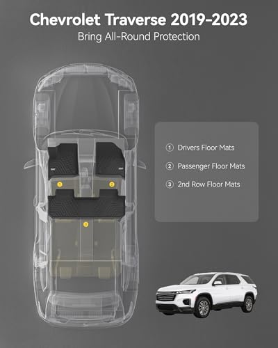 Image of 3W Floor Mats Custom Fit for Chevrolet Traverse 2018-2023