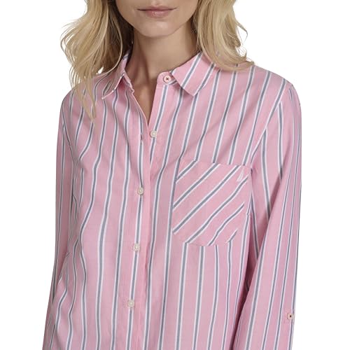 Image of Nautica Women's Button Front Long Sleeve Roll Tab Shirt