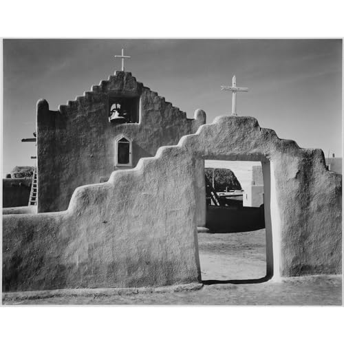 Impression d'art sur toile Église à Taos Pueblo Adams, grand format déco luxe 76,2 x 101,6 cm