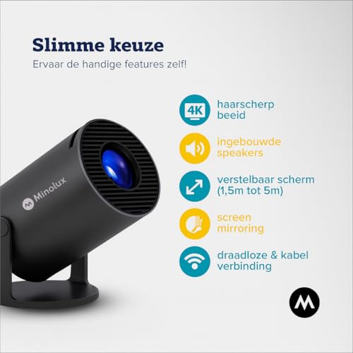 Mini vidéoprojecteur intelligent WiFi Bluetooth 4K avec Netflix et applications intégrées - 6