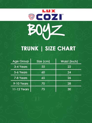 Image of Lux Cozi Boy's 100% Cotton Outer Elastic Semi Long Trunk |Trunk for Boys |Pack of 10 (Color & Prints May Vary)
