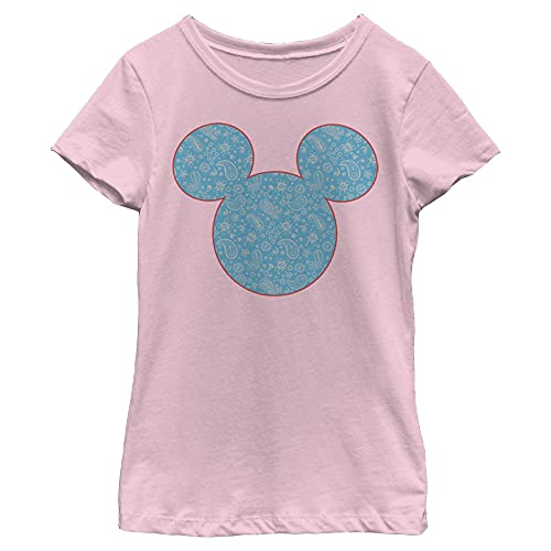 Disney Characters Mickey Americana Paisley Girl's Solid Crew Tee