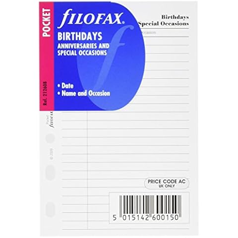 Filofax Pocket Geburtstage englisch Cover