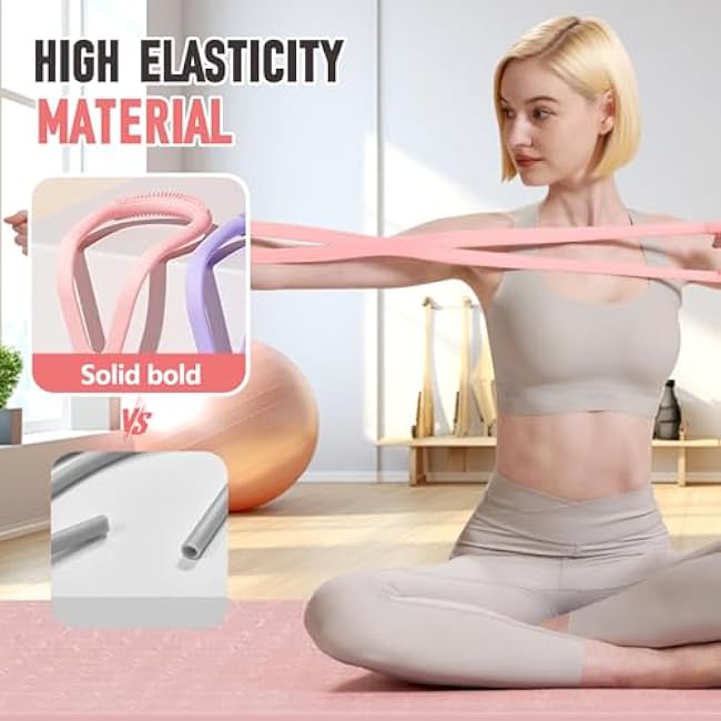 Figure 8 Exercise Bands for Women Men, 8 Shaped Rubber Band with Handles for Full-Body Workouts, Strength Training, Chest Expander, Yoga Gym for Beginners