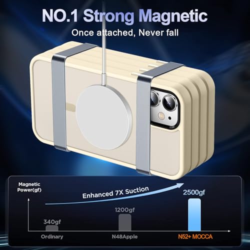 Image of MOCCA Magnetic Shockproof for iPhone 12 Case,Light Gold | Fits iPhone 12 /12 Pro | 10ft Drop | Compatible with MagSafe | Anti-Slip Matte | Raised Camera & Screen Lip | Ultra-Slim