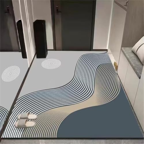Kunsen Home Decoracion Alfombra Pelo Corto Salon renovación del hogar La Alfombra Azul del Dormitorio de la Alfombra del hogar de la Sala de Estar se Puede Personalizar Antideslizante 60X120CM