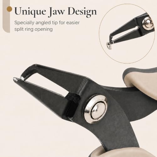Image of Beaditive Split Ring Pliers for Jewelry Making & Beading, High-Carbon Steel, 5-Inch