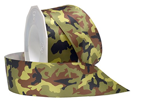 Morex Ribbon Camo Double Face Satin Fabric Ribbon...