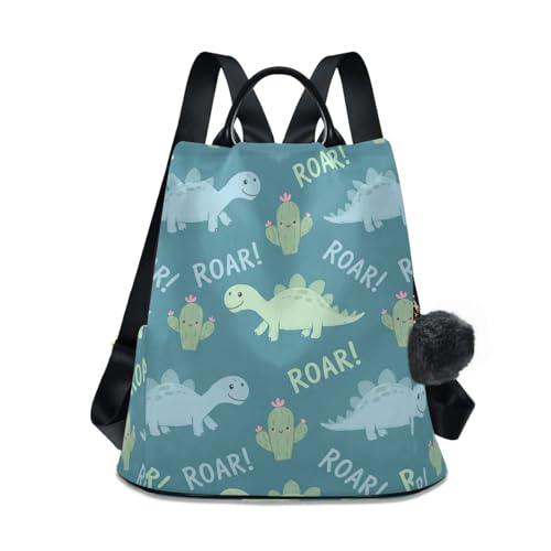 Sac à dos femme dinosaure bleu sarcelle pour sorties urbaines sécurisées