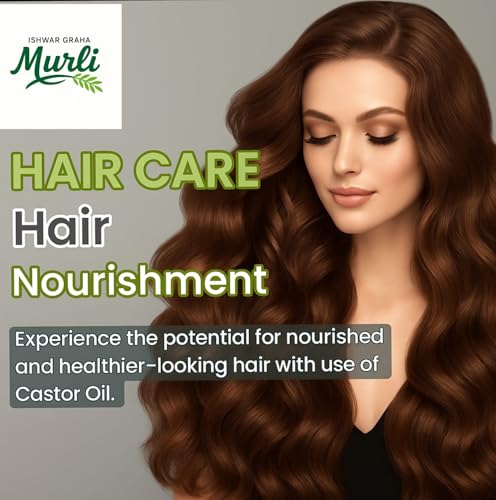 Image of Murli Castor Oil (Arandi ka Tel) | 100% Pure & Natural Oil for Hair Growth, Eyelashes, Eyebrows, Skin, Scalp, Nails, Acne Scars, Pigmentation & Lip Care | Rich in Vitamin E (400 ml)