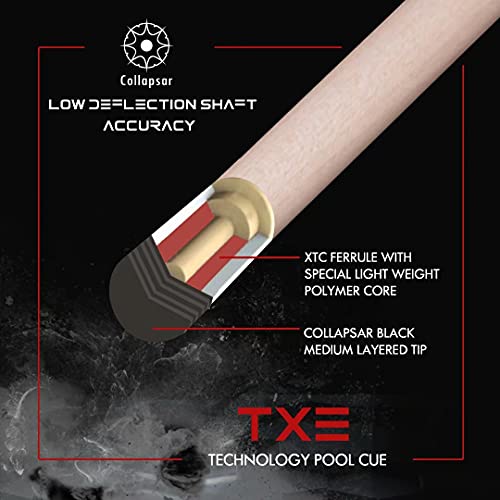 Collapsar Pool Cue With 1X1 Hard Case Low Deflection Technology Billiard Cue Stick Set #TOP2