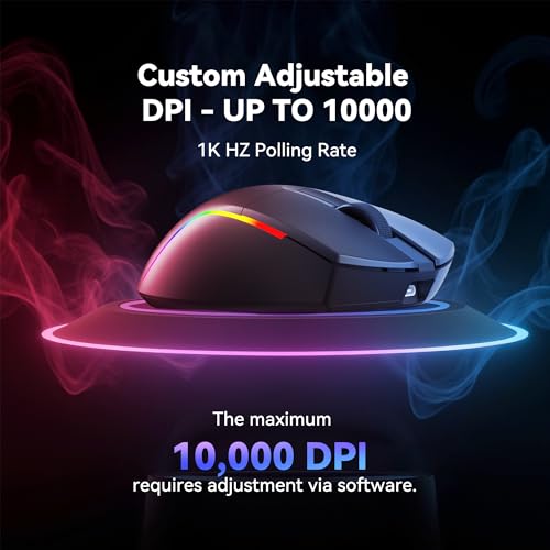 Image of Redragon S107KS Wireless Gaming Keyboard and Mouse, RGB Backlit, 3 Mode (Wired /2.4G /BT), Up to 10,000 DPI Gaming Mouse with Software, Ultra Lightweight 65g, 25 Key Anti-Ghosting Keyboard for PC