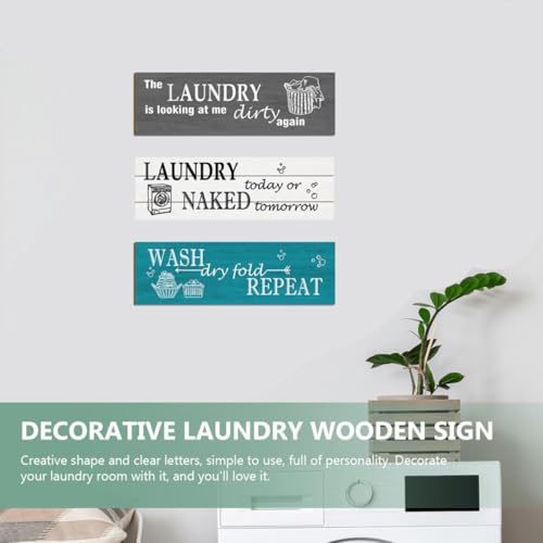 Letreros de Lavandería de Pared Rústicos para Decoración de Cuarto de Colada 5