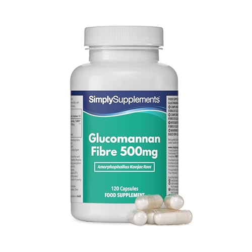 Glucomannan Fibre 500mg Capsules | Supports Weight Loss on an Energy-Restricted Diet | 120 Capsules | Manufactured in The UK in Accordance with GMP Standards