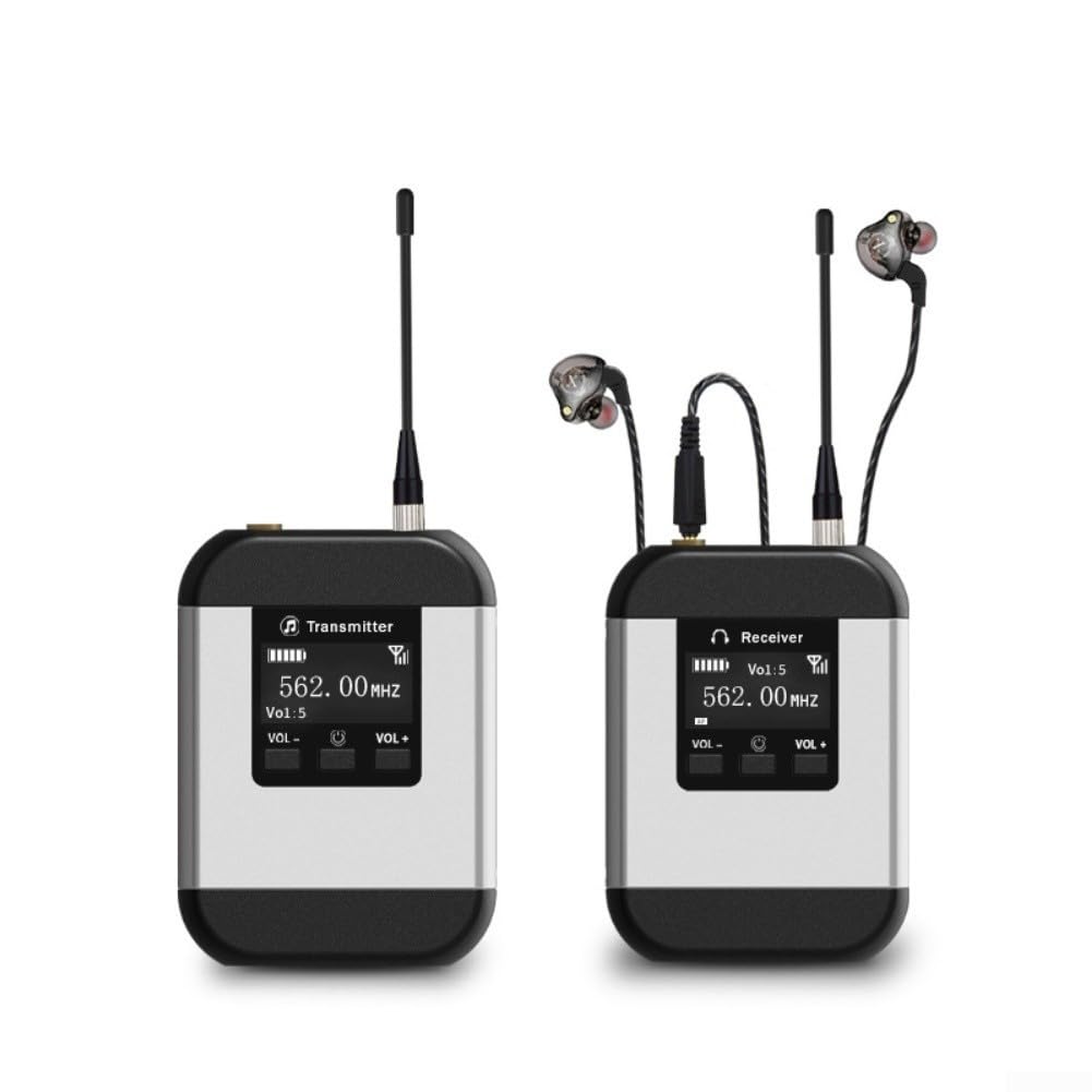Kompaktes UHF-IEM-System, 17 x 7 x 5 cm, Silber-Finish