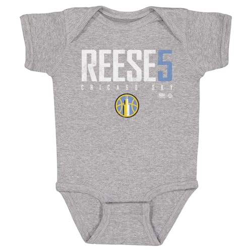 500 LEVEL Angel Reese Chicago Sky One-Piece Infant Bodysuit - Angel Reese Chicago Sky Elite WHT (Heather Gray, 6M)