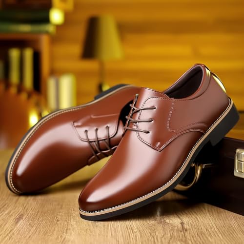Business Casual Lace-up Shoes Men's Casual Oxford Shoes Business Formal Office Dinner Party Dating Leather Shoes2