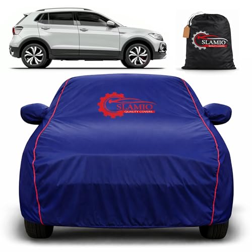 Image of Premium 100% Waterproof Car Cover for Volkswagen Taigum 2021-2026 Models | All-Weather, UV & Dust Protection | Heavy-Duty 3-Layer Fabric | Custom Fit with Mirror & Antenna Pockets | Navy Blue