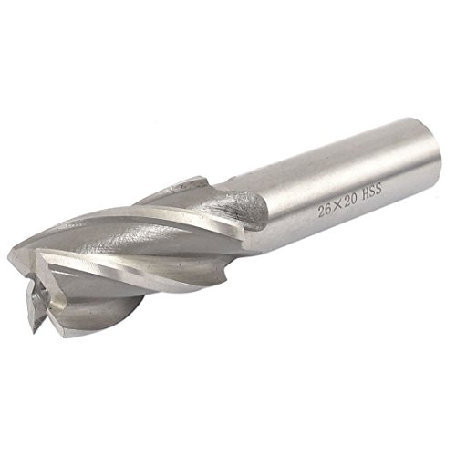 uxcell 26mm Cutting Diameter Straight Shank 4 Flutes End Mill Milling Cutter