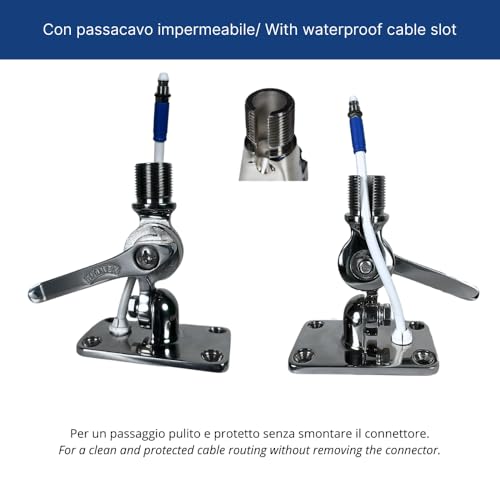 Image of Glomex Marine Antennas Glomex Low Profile 4-Way Stainless Steel Ratchet Mount