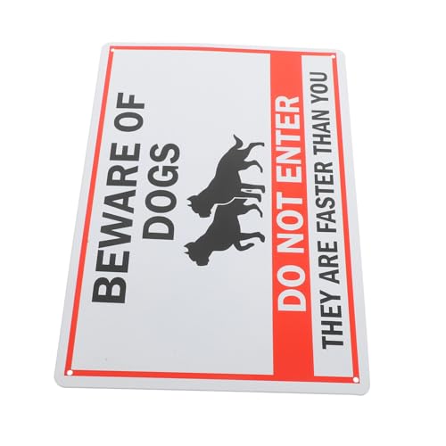 ANDRESLAD Retro Vintage Metal Tin Do Not Enter Sign for Garden Decorations Weatherproof Outdoor Wall Decor with Pre-drilled Easy Installation Warning Dog Safety Plaque