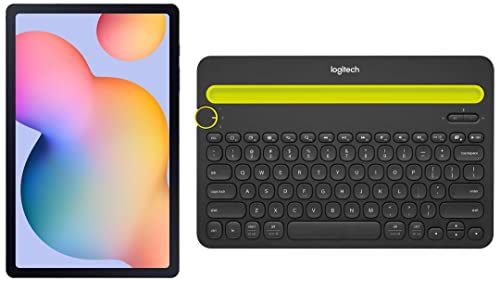 Image of Samsung Galaxy Tab S6 Lite 26.31 cm (10.4 inch), S-Pen in Box, Slim and Light, Dolby Atmos Sound, 4 GB RAM, 64 GB ROM, Wi-Fi Tablet, Oxford Grey + Logitech K480 Bluetooth Keyboard