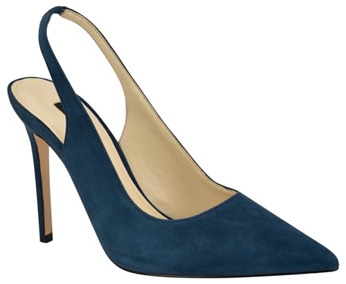 Nine West Women's Feather Pump, Teal Suede 424, 8.5