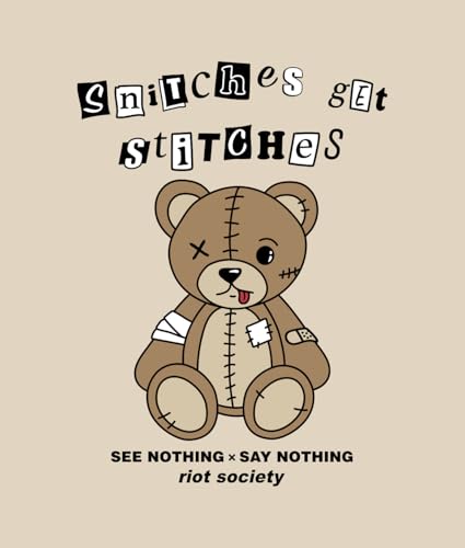 Riot Society Snitches Get Stitches Teddy Mens Hoodie - Sand, X-Large - Thumbnail 5