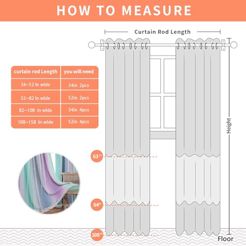 Image of XiDi Purple Grey Green 90 Inches Blackout Curtains for Girls Bedroom 2 Panels Set, Rainbow Curtains for Kids Room Decor, Unicorn Wall Decals Grommet Drapes for Little Girl Nursery Room 34 Inches Wide