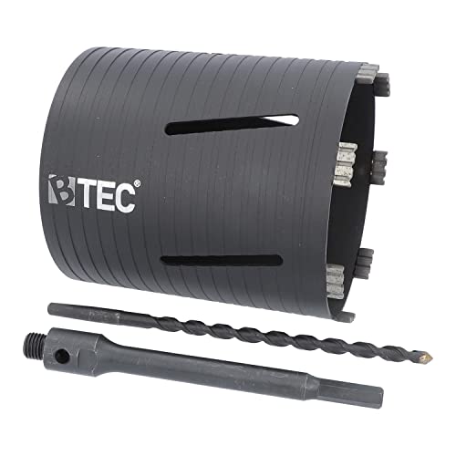 Premium Diamant Bohrkrone Beton Nutzlänge 180 mm, Sechskant lang (200mm) Aufnahme und Zentrierbohrer 162 mm