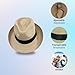 Unisex Panama Straw Hat Summer Foldable Beach Fedora UV Sun Protection for Women Outdoor Travel (US, Numeric, 7 3/8, 7 5/8, Beige)