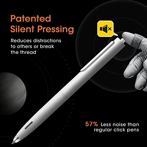 Image of WRITECH Gel Pens Fine Point: 0.5mm No Smear & Smudge Black Ink Pen Click for Journaling Sketching Drawing Notetaking Retractable Extra Finepoint Smooth Writing Silent Pen Set Non Bleed 8ct Up-Gel