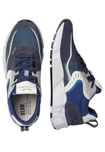 Voile Blanche Para Hombre. 2017465 Zapatillas De Piel Club01 Marino (45), Plano, 1 A 3Cm, Cordones, Casual - 3