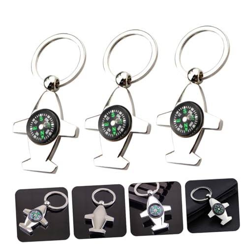 Brújula llavero 3 piezas aleación zinc para camping miniatura 7
