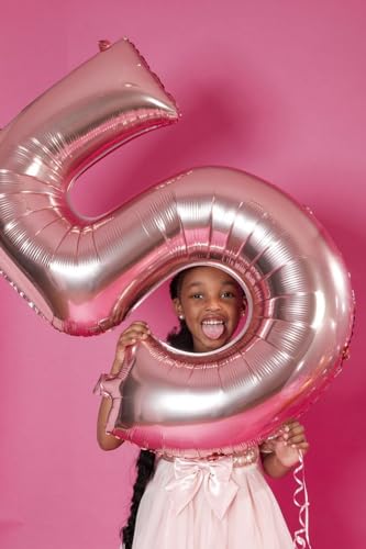 Image of 8 Balloon Numbers Birthday Decorations, 40In Rose Gold Balloons for Party | Eye-catching Appearance, Perfect Decorative Centerpieces, Convenient Self-sealing Structure, Widely for Various Occasions