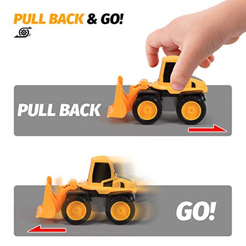 Pull Back Construction Vehicle Toys, Pull Back Diecast Cars Toy Construction Trucks for Boys, Small Diecast Construction Vehicles for Kids Gift Ages 3 4 5