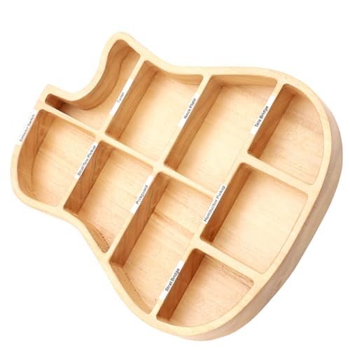 BESPORTBLE Guitar Picks Storage Box Wooden Compartment Organizer for Guitar Accessories Compact Design for Capacity Holder for Picks and Gear present